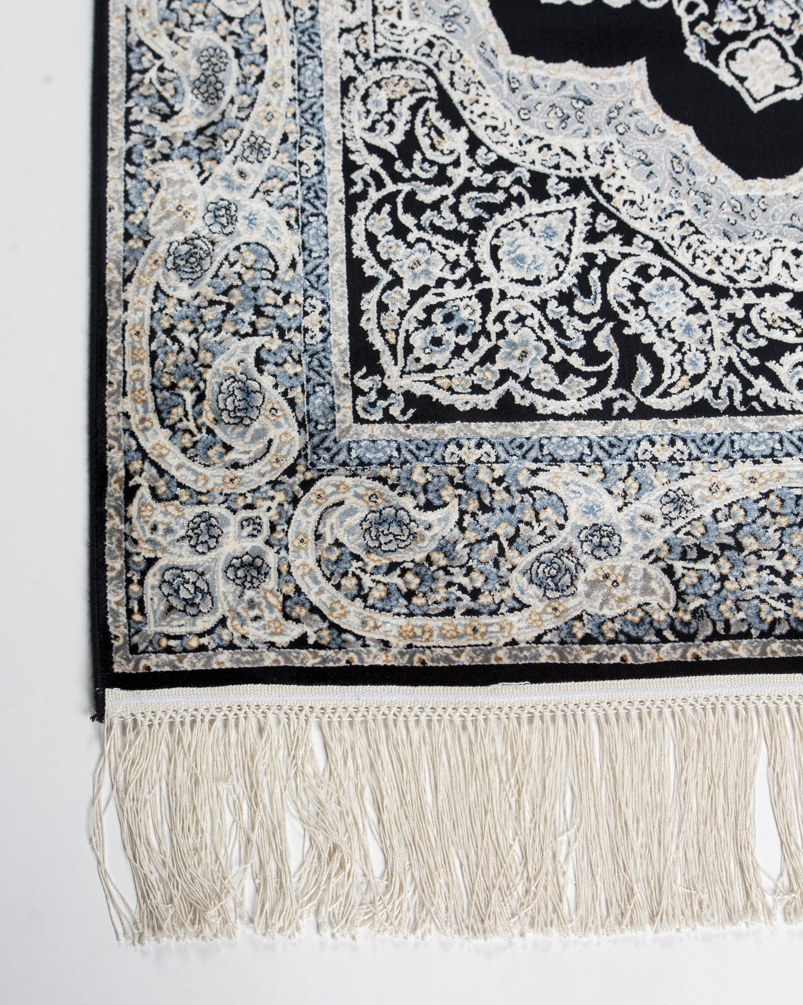 Angled view of the Shabnam silk rug