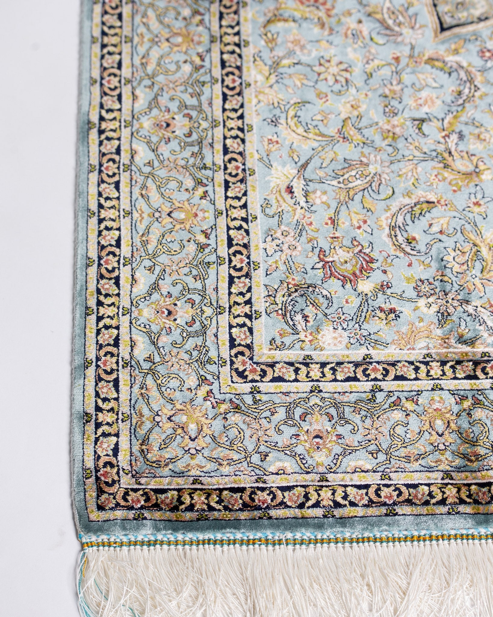 Sitareh silk rug medallion detail