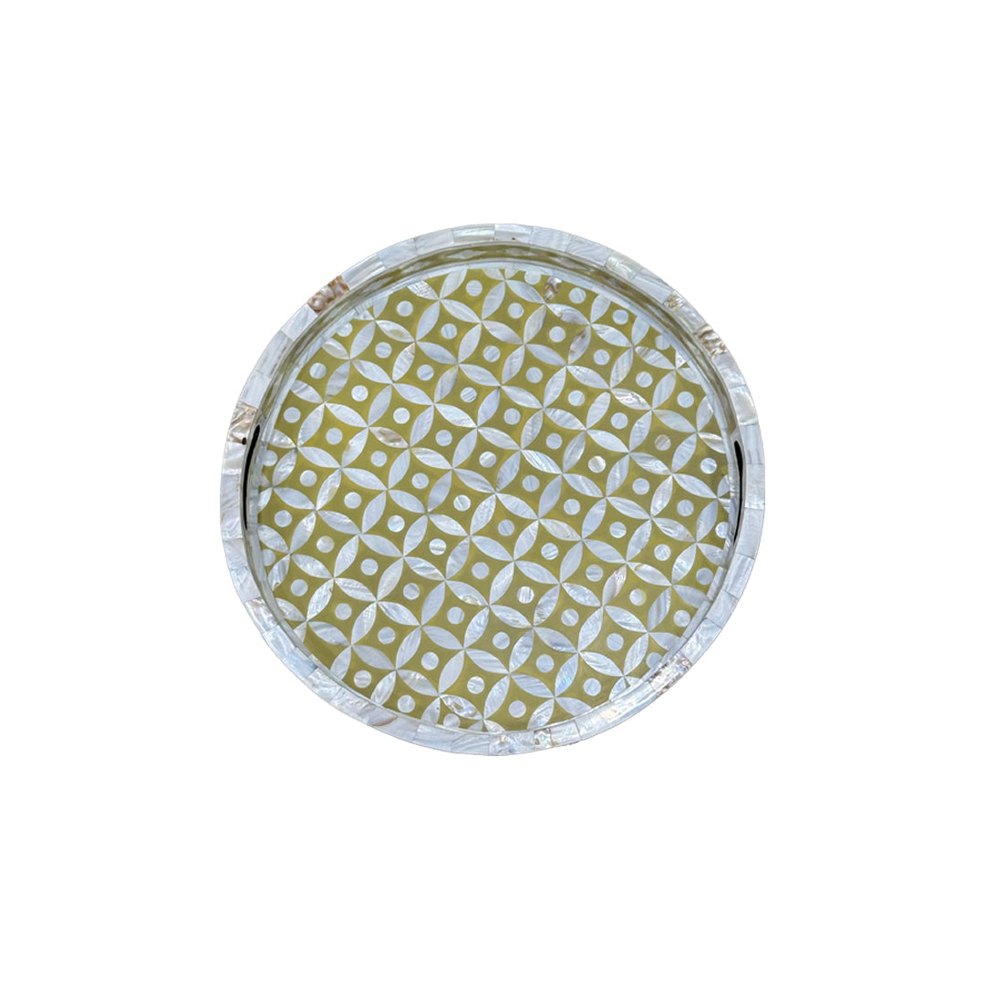 Amal Tray - Yellow Mother of Pearl Inlay - Tabeer Homes
