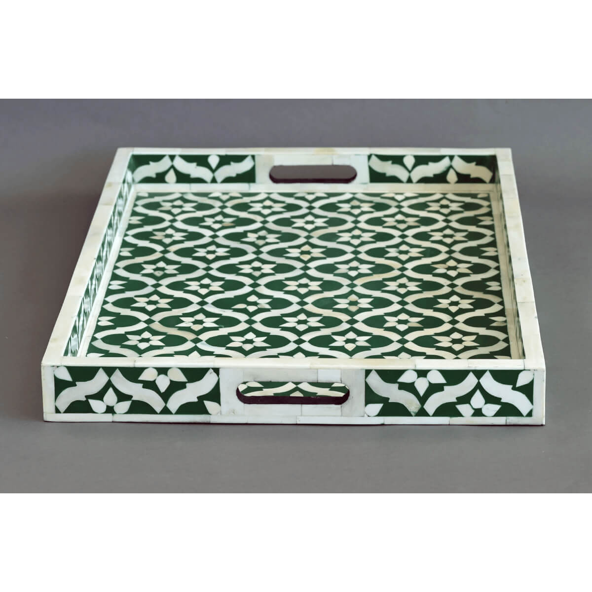 Amal Multisize Tray - Green Bone Inlay - Tabeer Homes