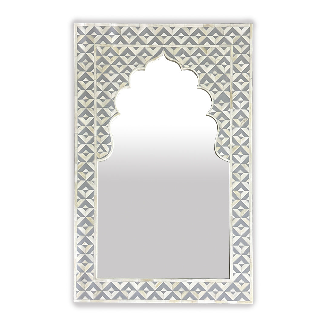 Trikon Mirror - Grey Bone Inlay - Tabeer Homes
