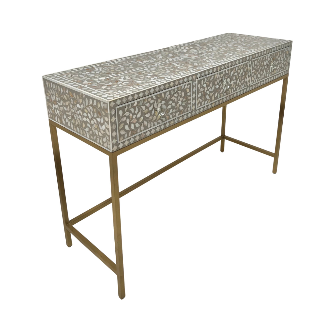 Seema Dresser Console & Stool - Grey Mother of Pearl