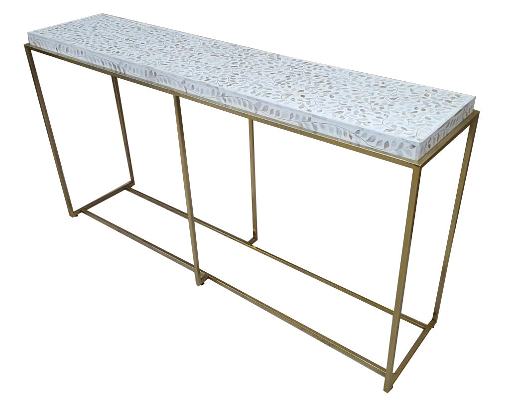 Iris Console Table - White Mother of Pearl