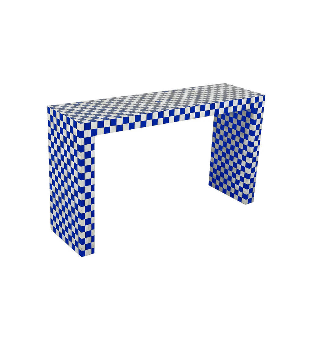 Maze Console - Blue Bone Inlay - Tabeer Homes