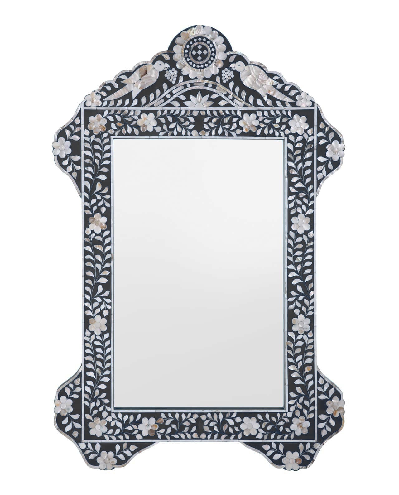 Iris Mirror - Black Mother of Pearl Inlay - Tabeer Homes