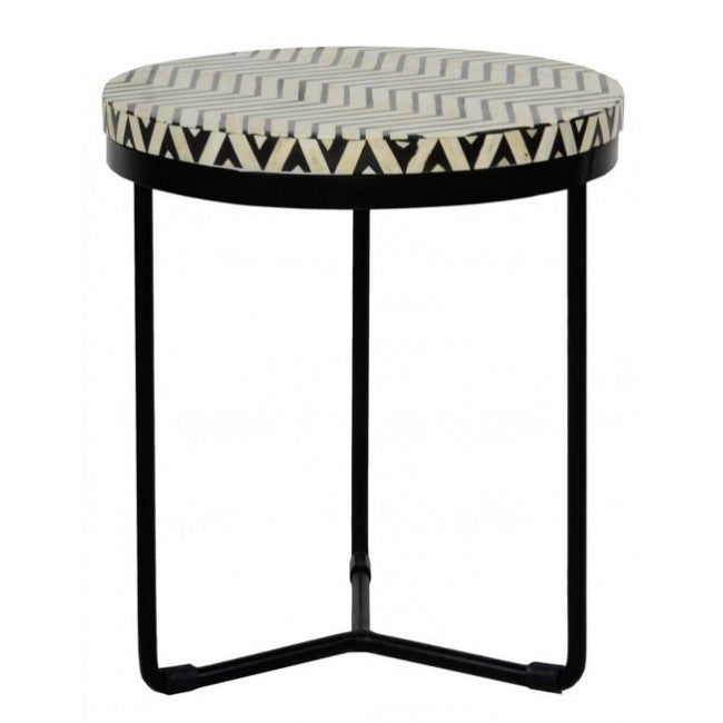 Bone inlay online side table round