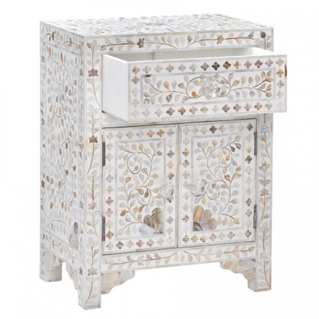 Iris Side Drawer - White Mother of Pearl - Tabeer Homes