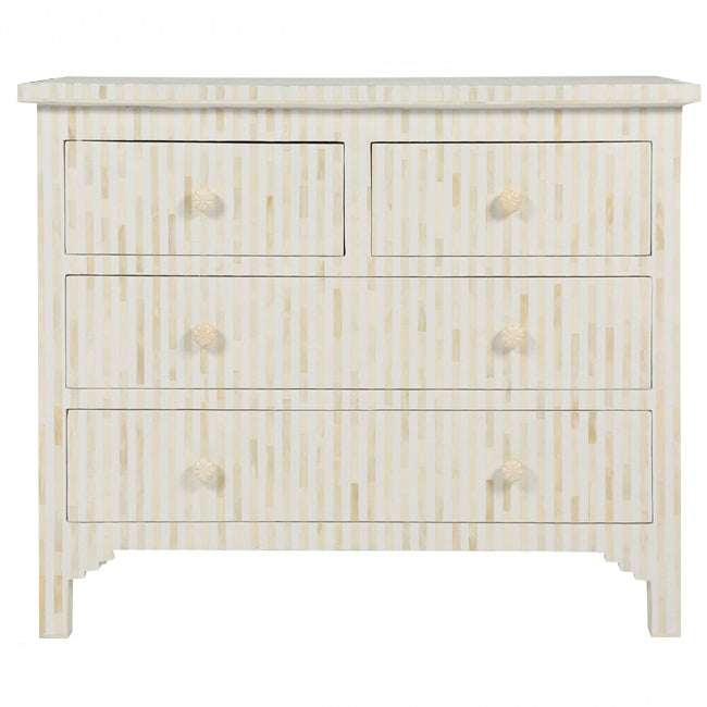 Manzil Chest of Drawers - White Bone Inlay - Tabeer Homes