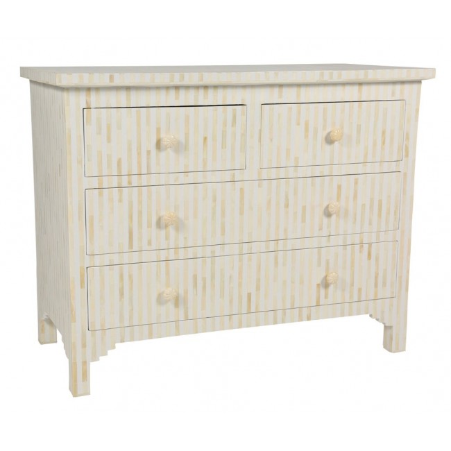 Manzil Chest of Drawers - White Bone Inlay - Tabeer Homes