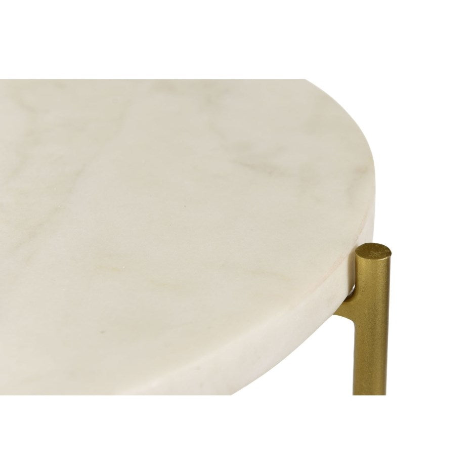 Farid Side Table - White Marble - Tabeer Homes