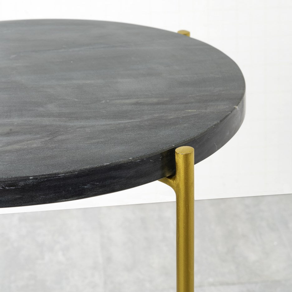 Farid Side Table - Black Marble