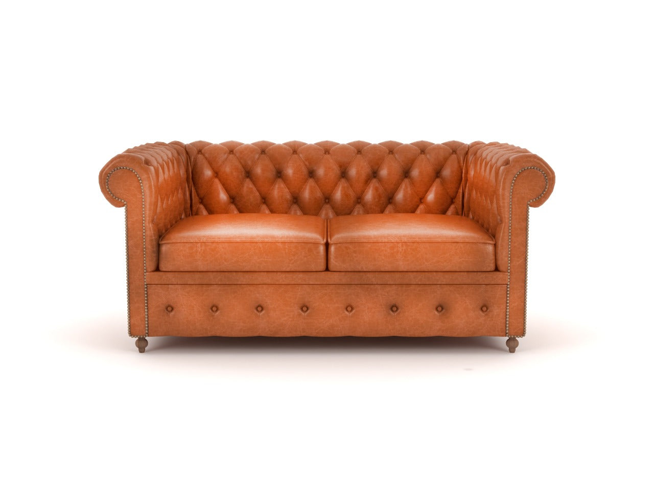 Alif 2 Seater Sofa - Dark Brown Buffalo Leather