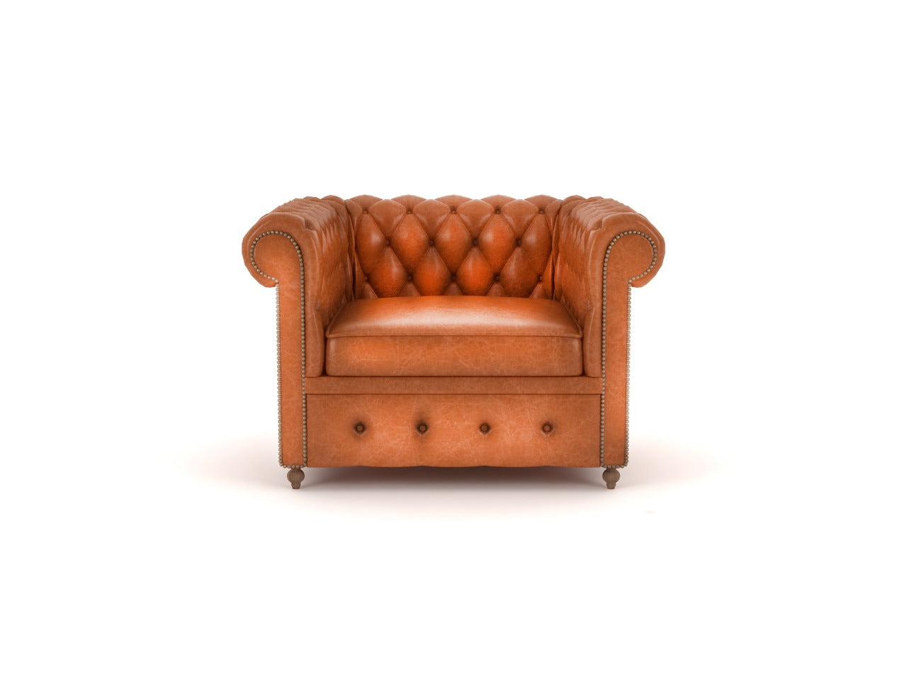Alif Armchair Sofa - Dark Brown Buffalo Leather - Tabeer Homes