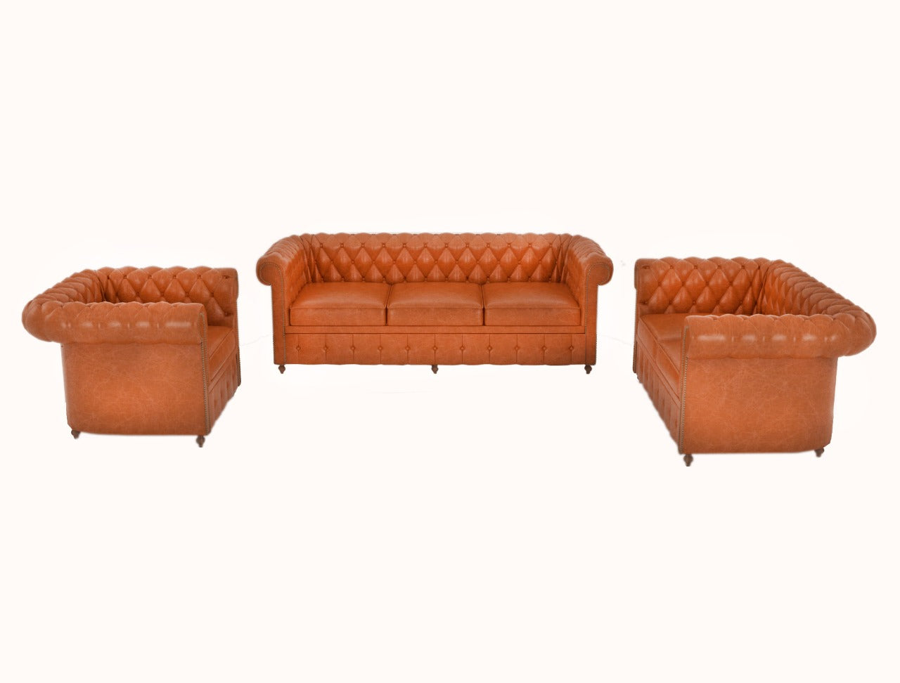 Alif 2 Seater Sofa - Dark Brown Buffalo Leather - Tabeer Homes