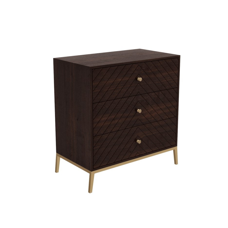 Ewan Small Chest of Drawers - Dark Wood - Tabeer Homes