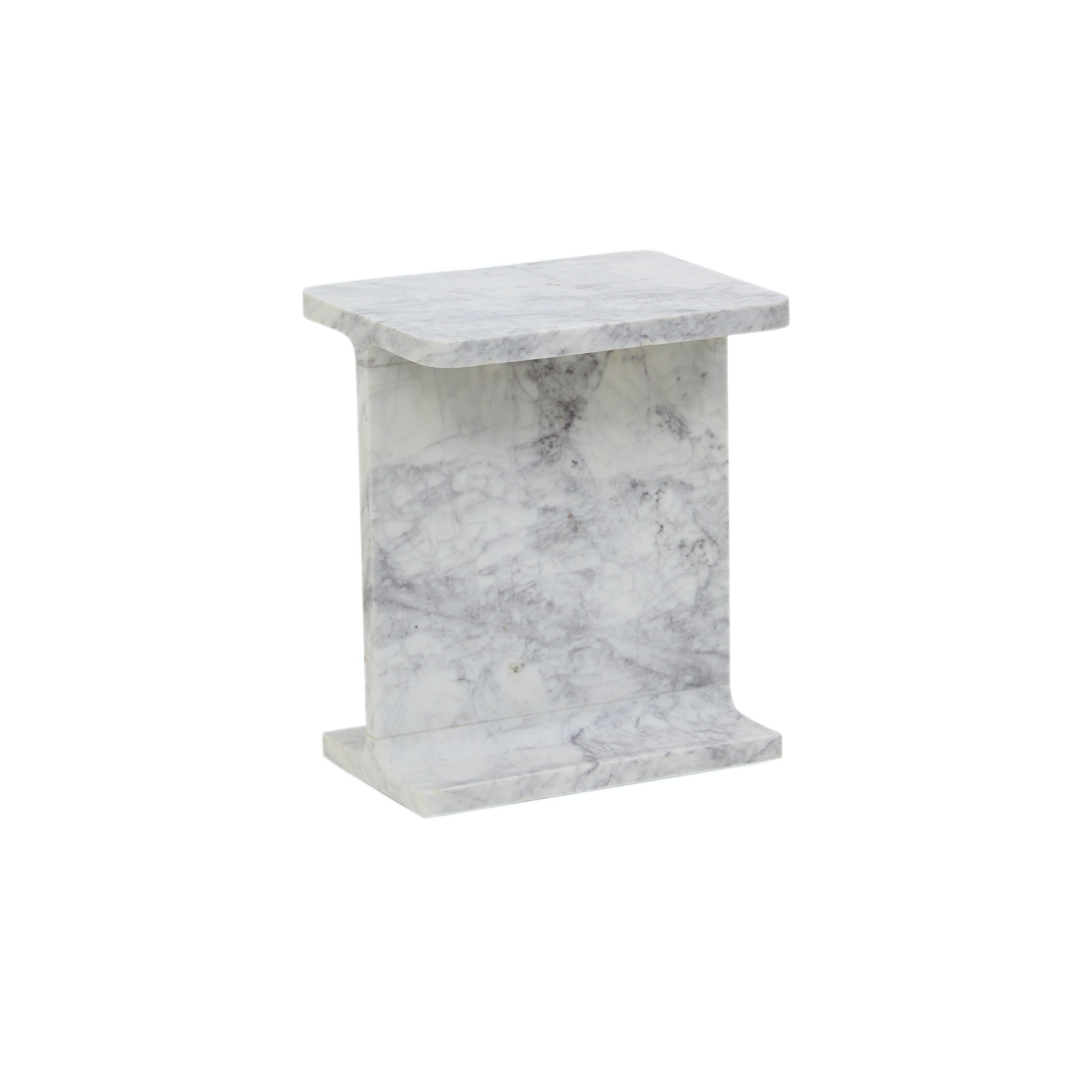 طاولة جانبية براديب - رخام أبيض