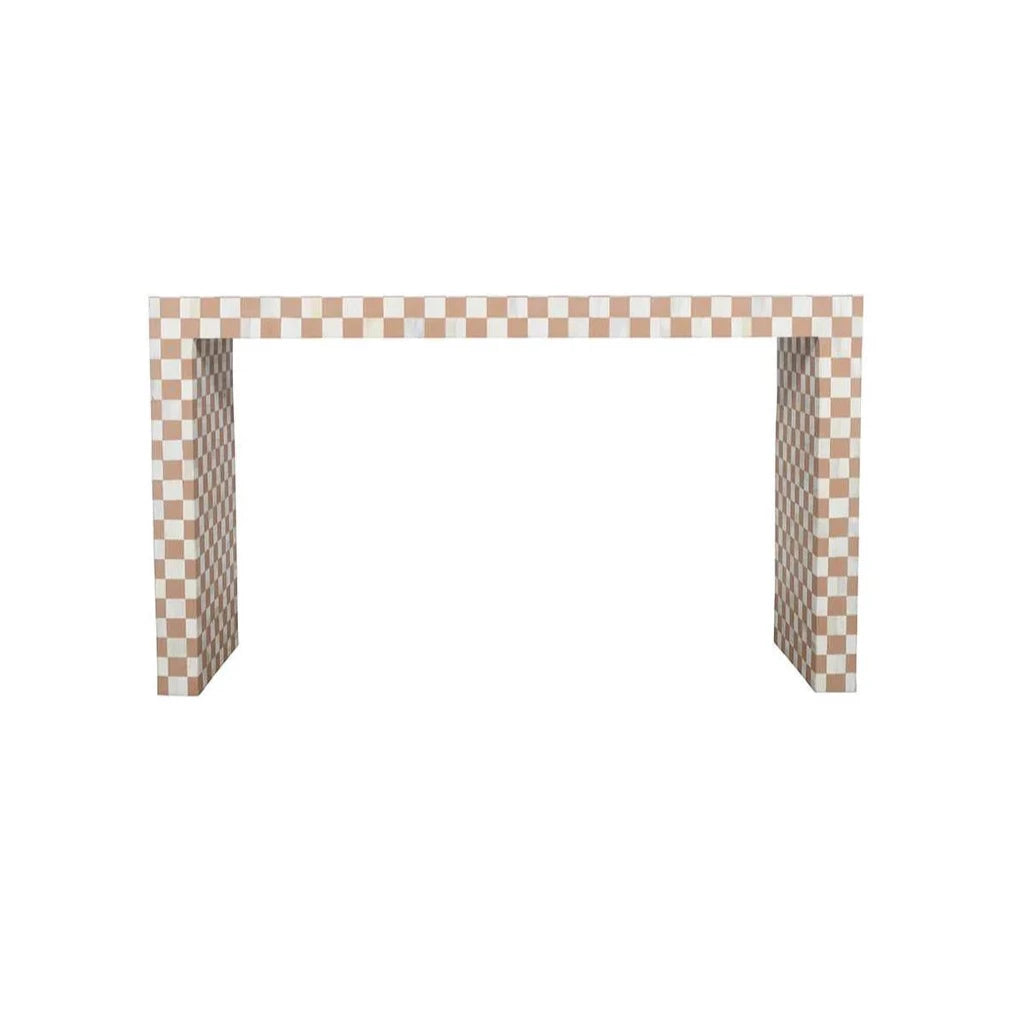 Maze Console - Brown Bone Inlay - Tabeer Homes