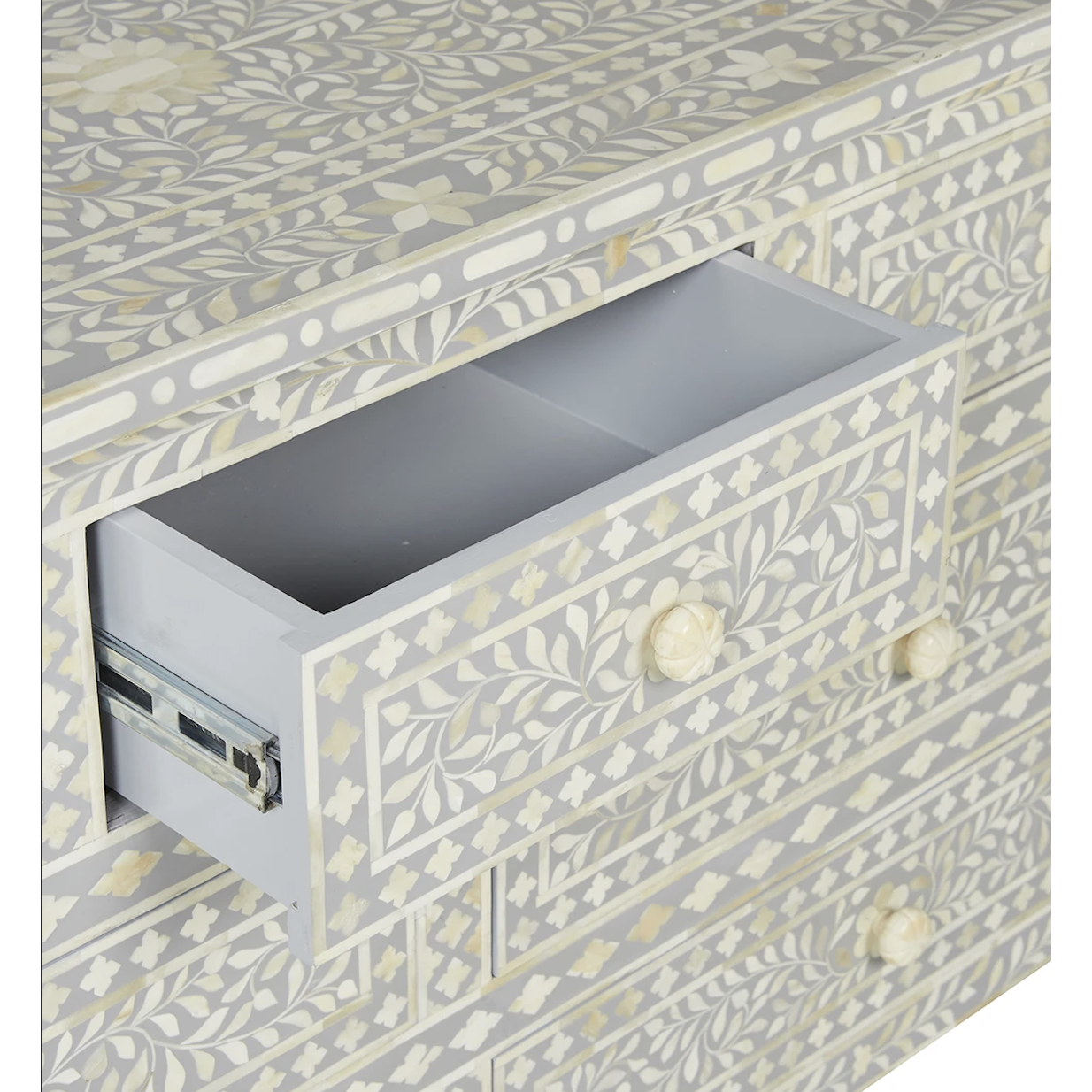 Coorg Big Chest of Drawers - Grey Bone Inlay - Tabeer Homes