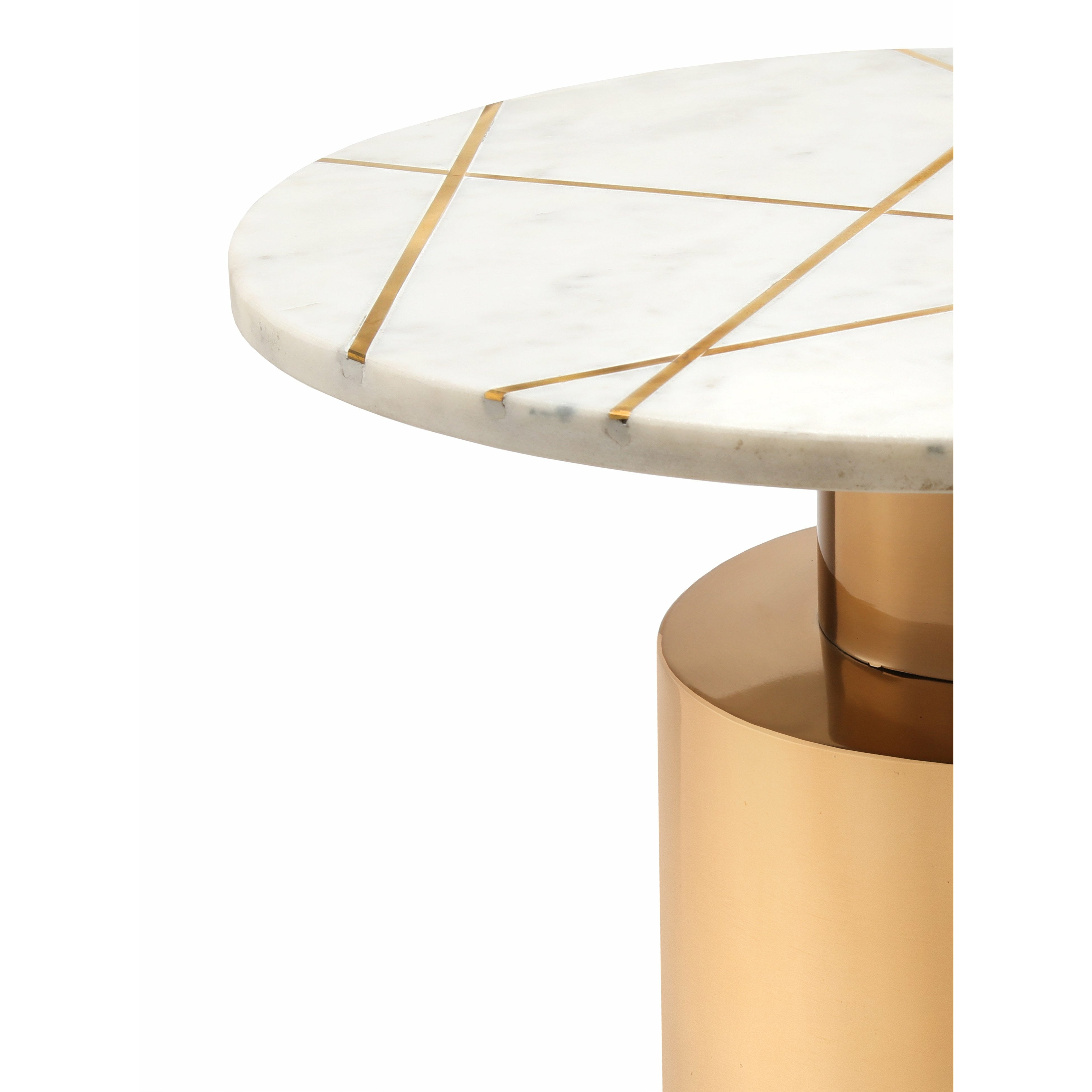 Rohini Side Table - White Marble - Tabeer Homes