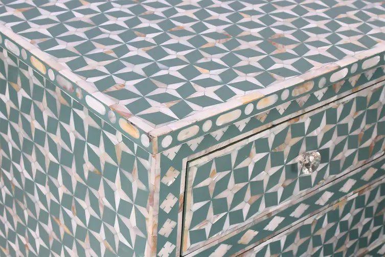 Yasmine Chest of Drawers - Green Mother of Pearl
