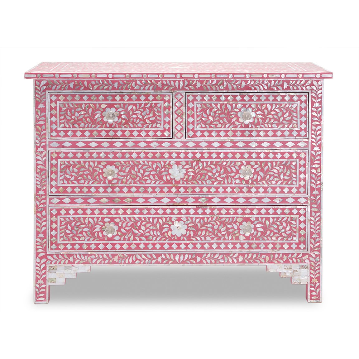 Iris Chest of Drawers - Pink Mother of Pearl - Tabeer Homes