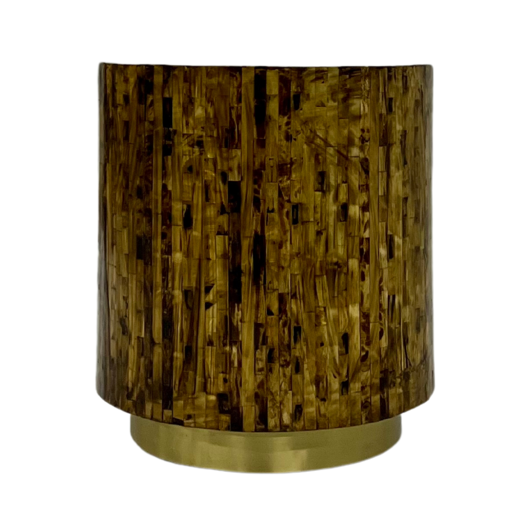 Manzil Side Table - Brown Mother of Pearl Inlay - Tabeer Homes