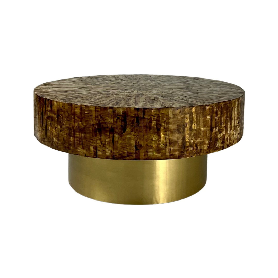 Manzil Coffee Table - Brown Mother of Pearl Inlay - Tabeer Homes
