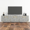 Ameerah TV Unit Cabinet - Black & White Bone Inlay - Tabeer Homes