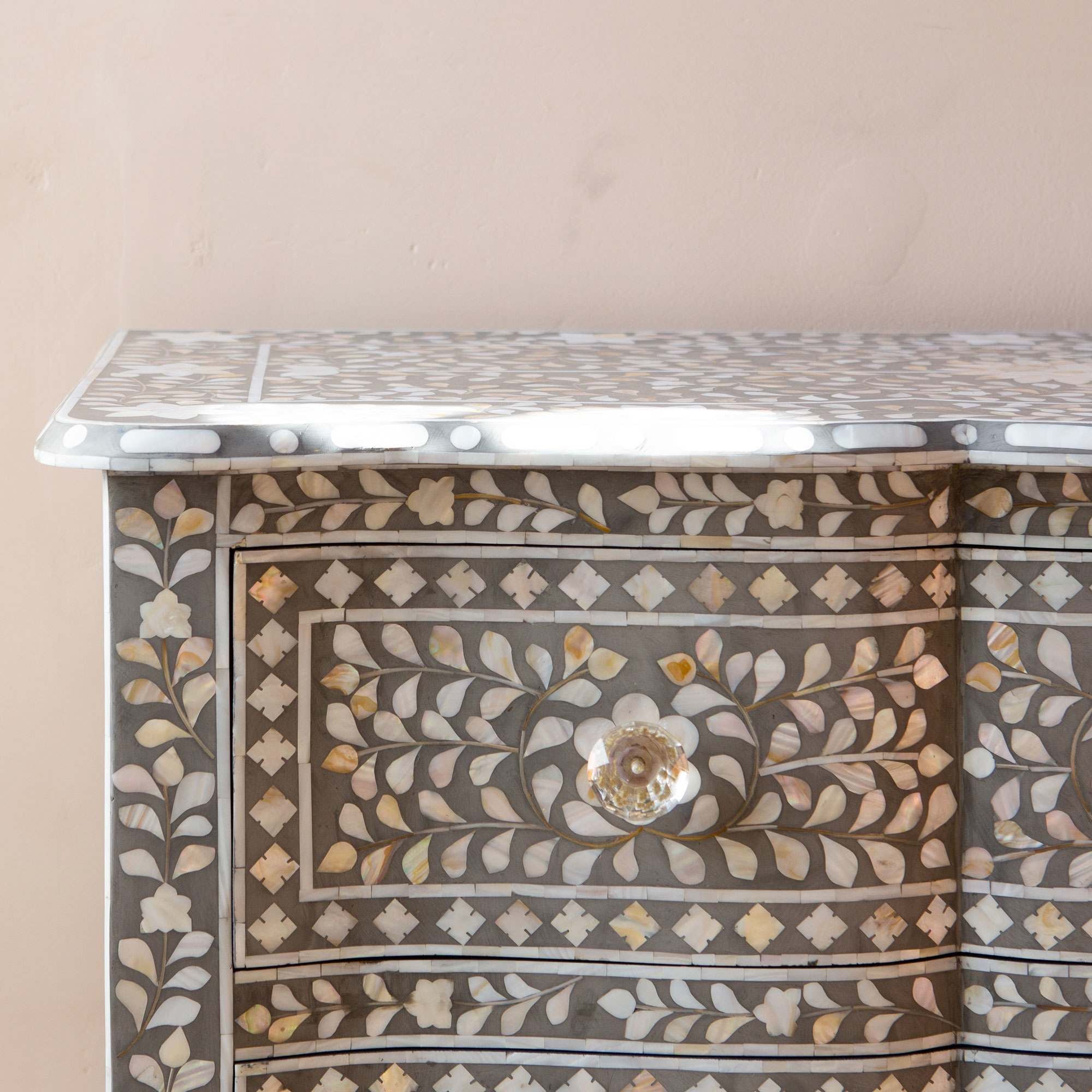 Caprera Chest of Drawers - Grey Mother of Pearl - Tabeer Homes