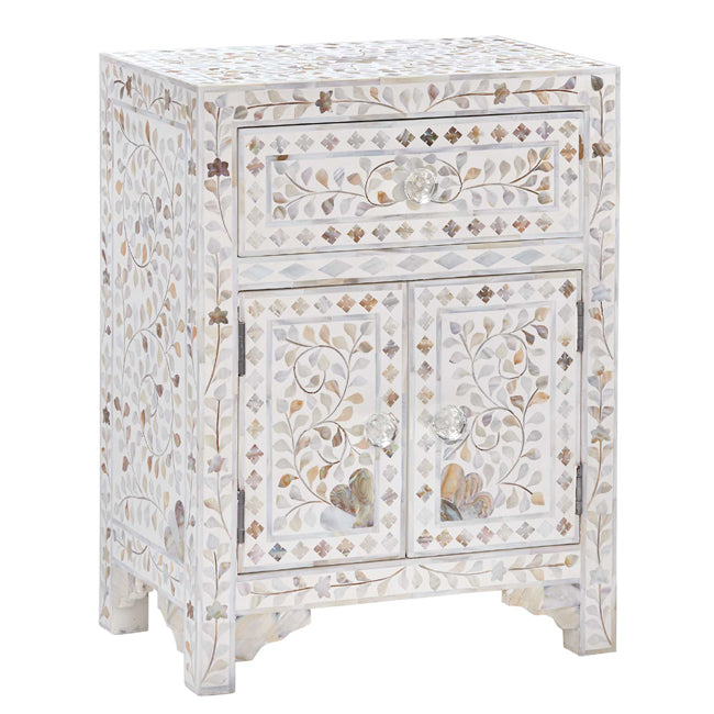 Iris Side Drawer - White Mother of Pearl - Tabeer Homes