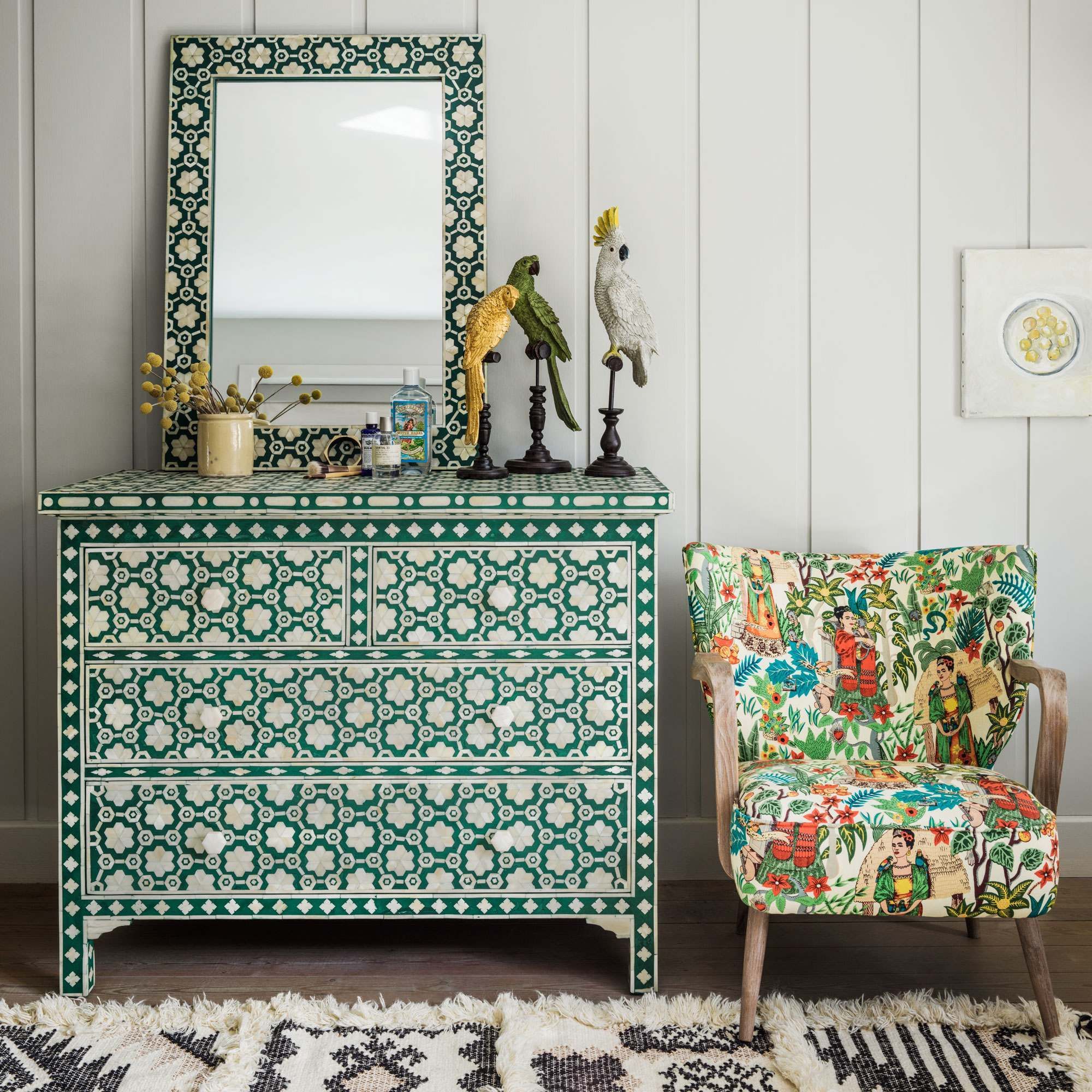 Varg Chest of Drawers - Green Bone Inlay - Tabeer Homes