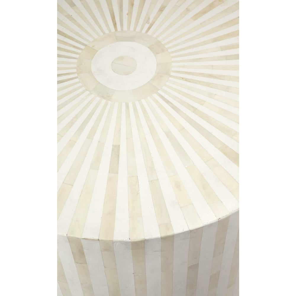 Manzil Side Table - White Bone Inlay - Tabeer Homes