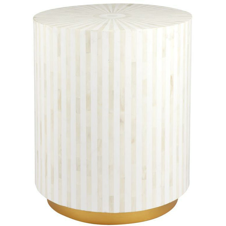 Manzil Side Table - White Bone Inlay - Tabeer Homes
